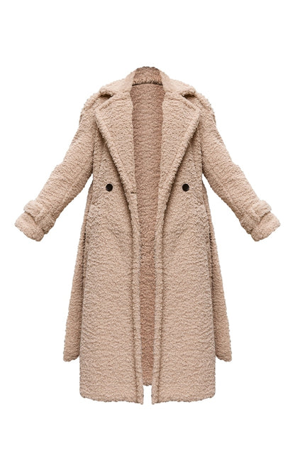 Beige Borg Belted Trench Coat
