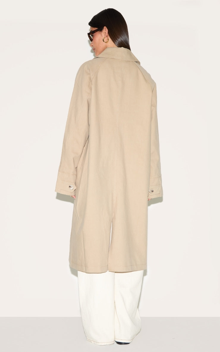 Beige Classic Button Through Mac