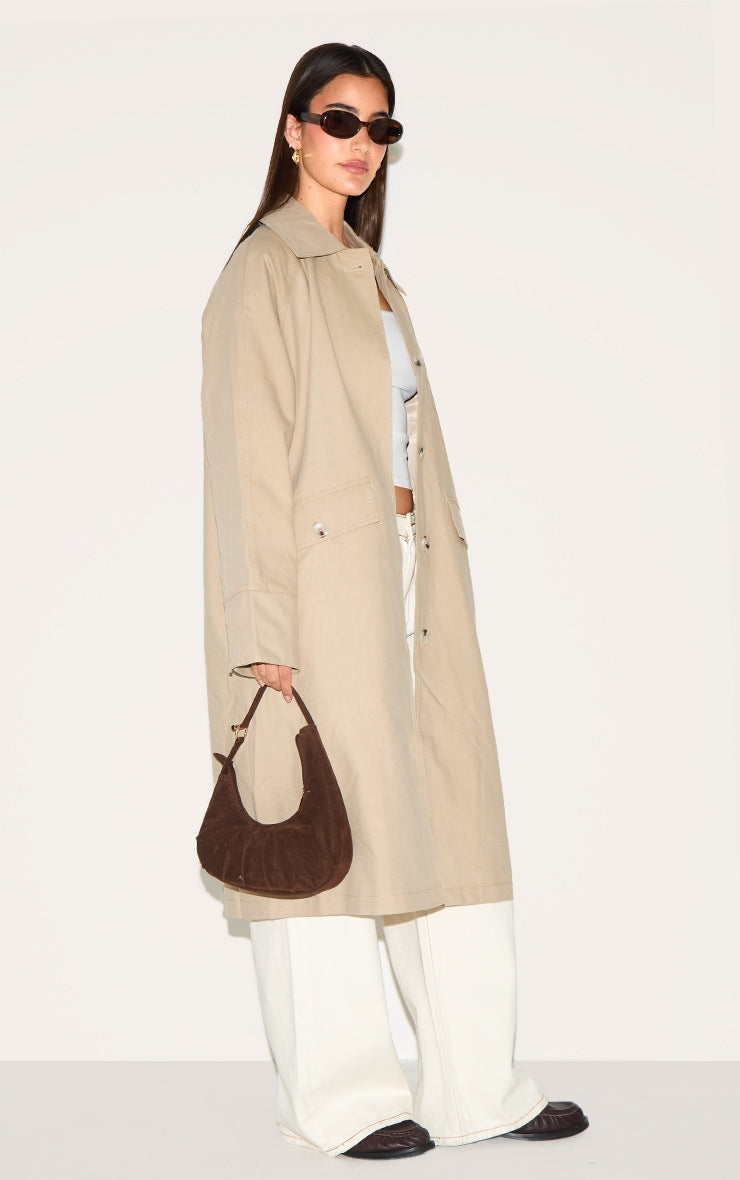 Beige Classic Button Through Mac