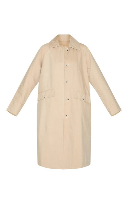 Beige Classic Button Through Mac