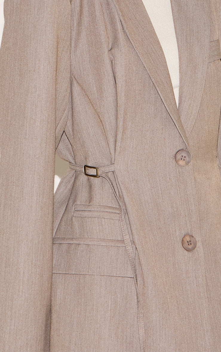 Beige Belt Detail Blazer
